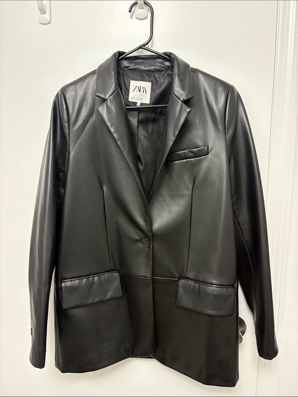 Zara oversized vegan leather blazer size small